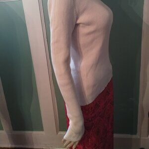 GAP 100% Cotton Long Sleeves Cream Turtleneck Size Medium